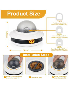 Comedero Interactivo para Gatos CarrieCathy UFO 2-en-1 Lento 2