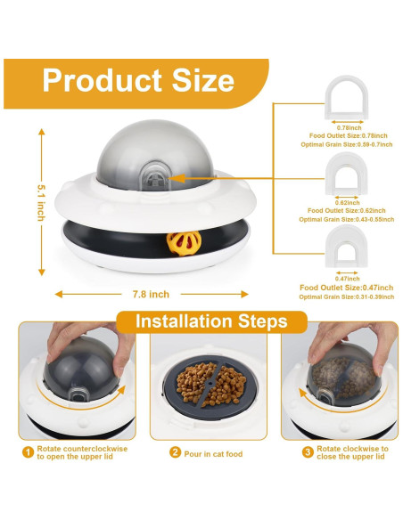 Comedero Interactivo para Gatos CarrieCathy UFO 2-en-1 Lento