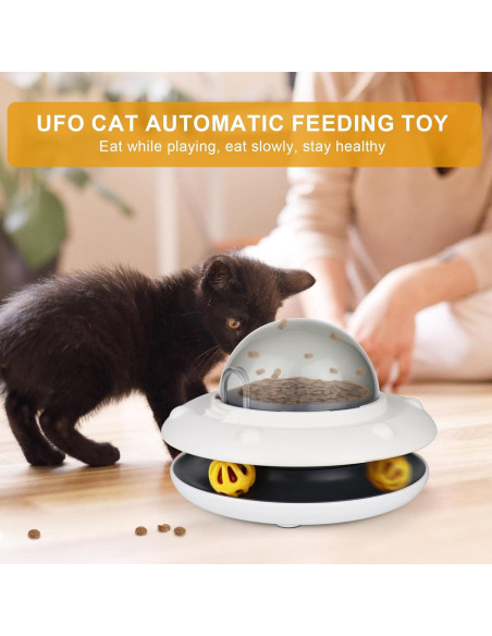 Comedero Interactivo para Gatos CarrieCathy UFO 2-en-1 Lento