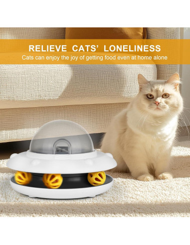 Comedero Interactivo para Gatos CarrieCathy UFO 2-en-1 Lento