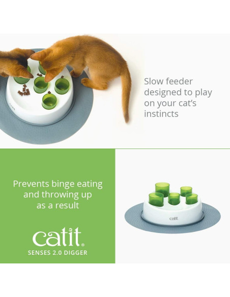 Catit Senses 2.0 Digger Alimentador Interactivo Verde 24cm