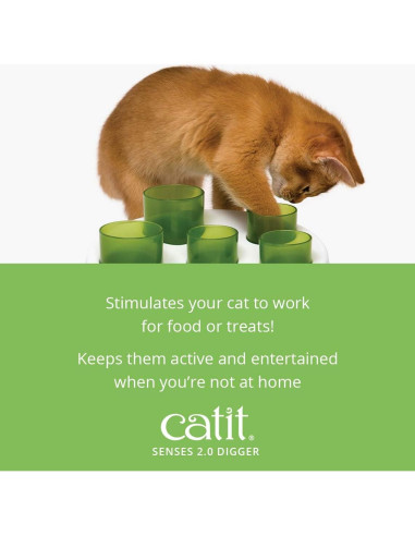 Catit Senses 2.0 Digger Alimentador Interactivo Verde 24cm