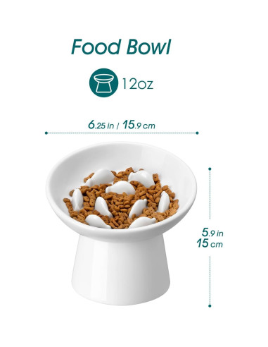 Tazón Antideslizante para Gatos vancasso 15.75 cm Blanco