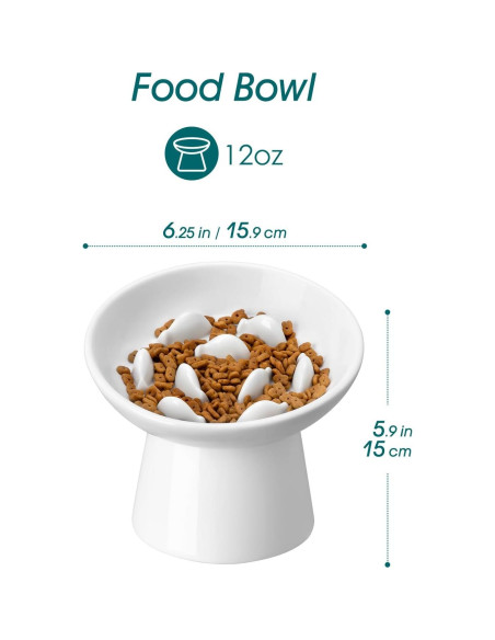 Tazón Antideslizante para Gatos vancasso 15.75 cm Blanco