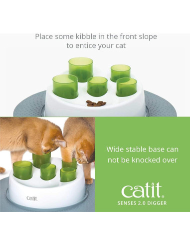 Catit Senses 2.0 Digger Alimentador Interactivo Verde 24cm