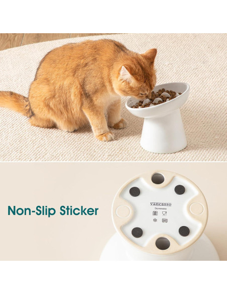 Tazón Antideslizante para Gatos vancasso 15.75 cm Blanco