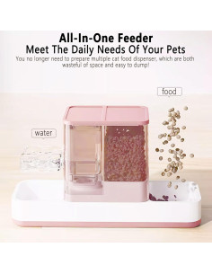 Alimentador automático 2 en 1 Kathson para gatos y perros rosa 2