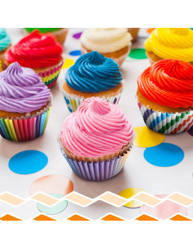 Forros de Cupcake Arcoíris CHENGU 600 Piezas Papel Desechable