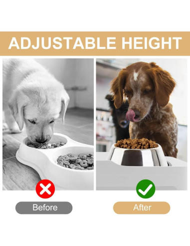 Soporte Elevado para Comida de Mascotas Houseen Ajustable
