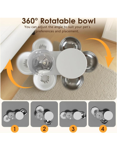 Comedero y dispensador de agua Bsemax 2 en 1 2.4L y 2.6L