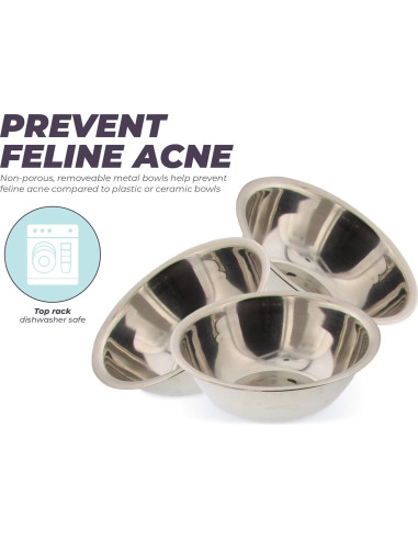 Alimentador Elevado para Gatos Etna con 3 Cuencos de Madera