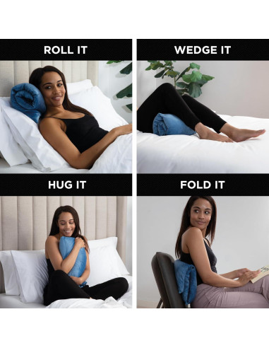 Almohada Suave Brookstone HUG'ZZZ con Gel Calentable 76x38cm