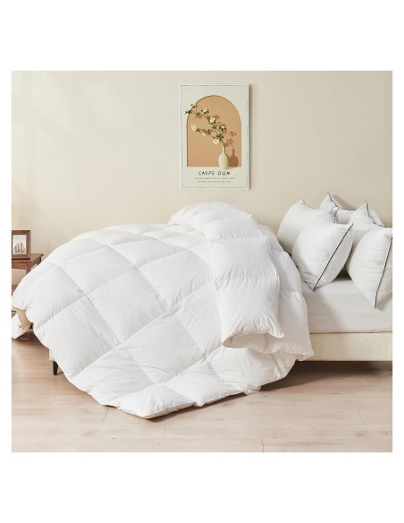 Edredón de Plumas Orgánico TOPGREEN King 269x229 cm Blanco