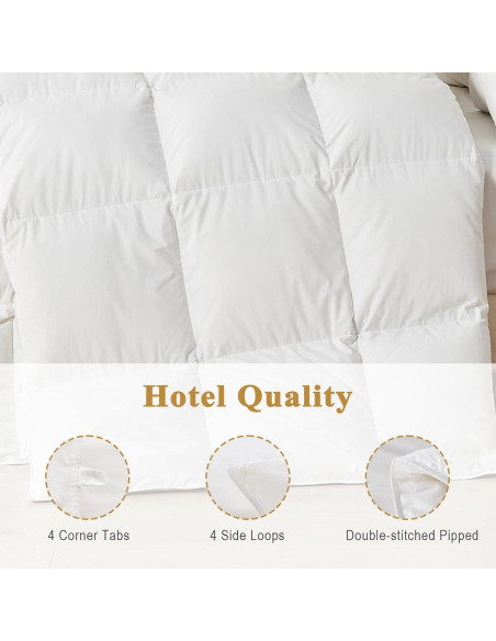 Edredón de Plumas Orgánico TOPGREEN King 269x229 cm Blanco