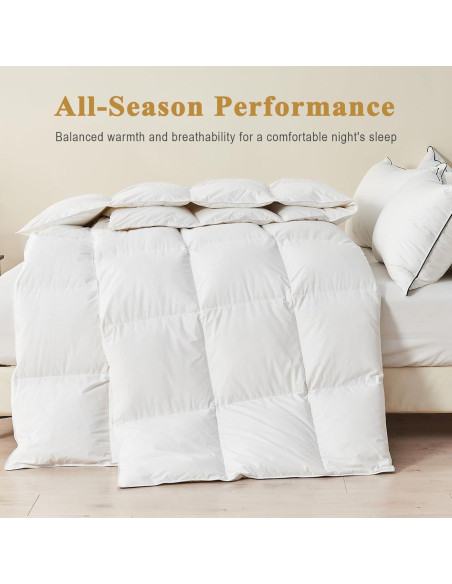 Edredón de Plumas Orgánico TOPGREEN King 269x229 cm Blanco