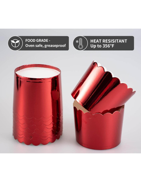Tazas de Papel Desechables Dootafy 50 Piezas 170g Rojo