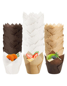 200 Forros de Cupcake Tulipán NPLUX Multicolor 50x80mm