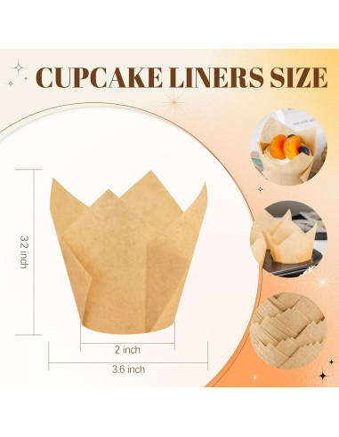 200 Forros de Cupcake Tulipán NPLUX Multicolor 50x80mm