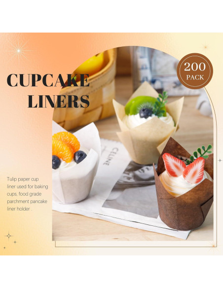 200 Forros de Cupcake Tulipán NPLUX Multicolor 50x80mm