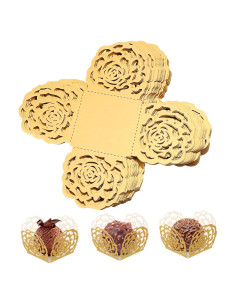 Forros de Cupcake Cuadrados Alipis Dorados 50 Pcs 7.62cm