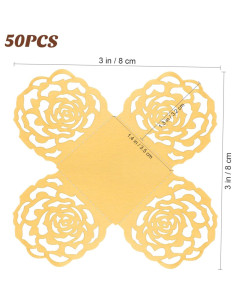 Forros de Cupcake Cuadrados Alipis Dorados 50 Pcs 7.62cm 2