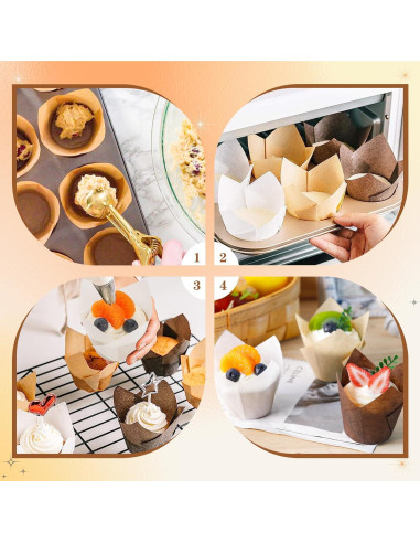 200 Forros de Cupcake Tulipán NPLUX Multicolor 50x80mm