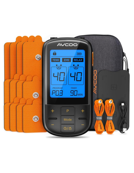 Estimulador Muscular TENS AVCOO 3 en 1 32 Modos 40 Intensidades