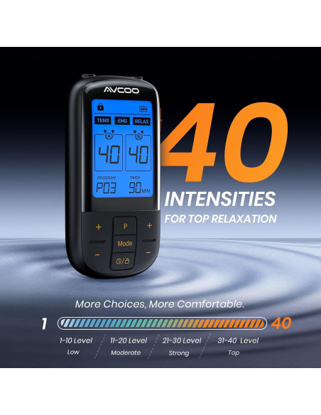 Estimulador Muscular TENS AVCOO 3 en 1 32 Modos 40 Intensidades
