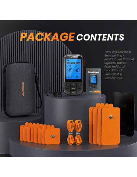 Estimulador Muscular TENS AVCOO 3 en 1 32 Modos 40 Intensidades