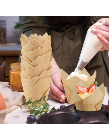 200 Forros de Cupcake Tulipán NPLUX Multicolor 50x80mm