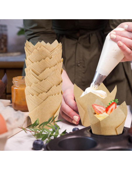 200 Forros de Cupcake Tulipán NPLUX Multicolor 50x80mm