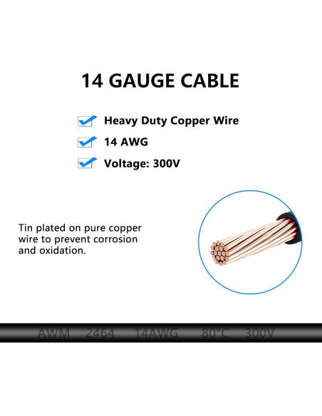 Cable Adaptador SinLoon 14AWG DC 8mm a 45A 13cm 2PCS
