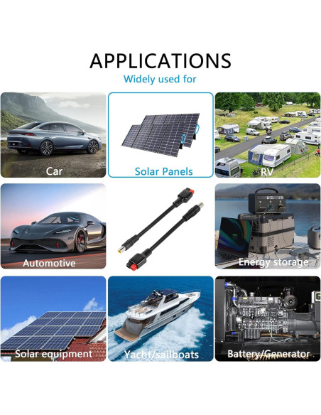 Cable Adaptador SinLoon 14AWG DC 8mm a 45A 13cm 2PCS
