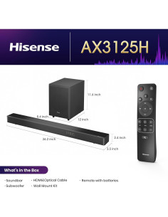 Barra de Sonido Hisense AX3125H 3.1.2Ch 440W Dolby Atmos 2