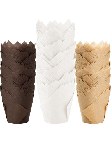 200 Forros de Cupcake Tulipán NPLUX Multicolor 50x80mm