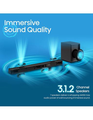 Barra de Sonido Hisense AX3125H 3.1.2Ch 440W Dolby Atmos