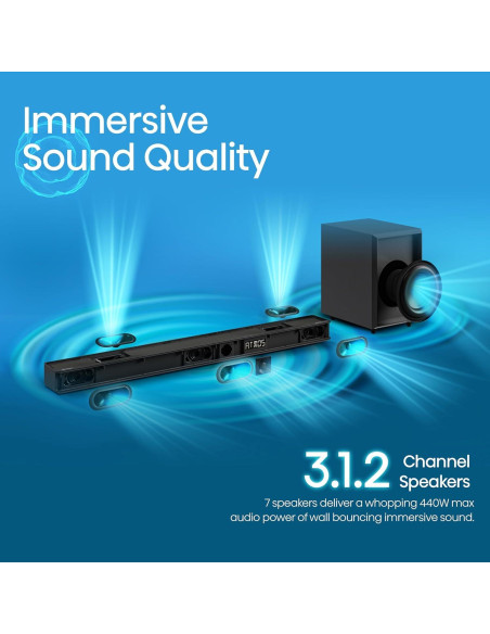 Barra de Sonido Hisense AX3125H 3.1.2Ch 440W Dolby Atmos