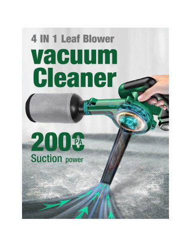 Aspiradora de Hojas KIMO Inalámbrica 4 en 1 20000RPM