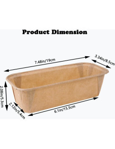 50 Moldes de Pan de Papel Desechables Icyhey 19x8.5 cm 2