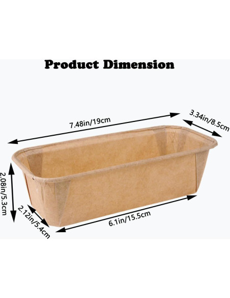 50 Moldes de Pan de Papel Desechables Icyhey 19x8.5 cm