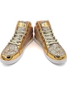 Zapatos Brillantes IGxx para Hombres Casual Oro 29x20x10cm 2