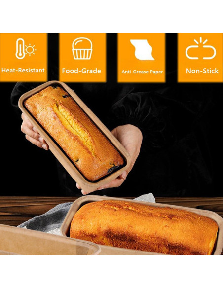 50 Moldes de Pan de Papel Desechables Icyhey 19x8.5 cm