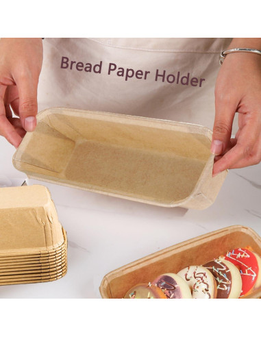 50 Moldes de Pan de Papel Desechables Icyhey 19x8.5 cm