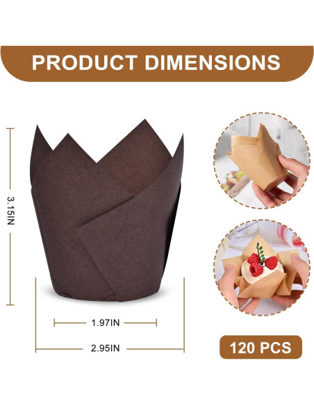 120 Forros de Cupcake Tulipán Neyimqr Papel Pergamino