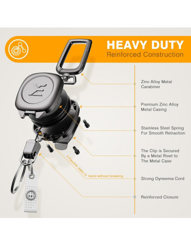 Soporte Retráctil ELV para Llaves e Identificaciones - Metal