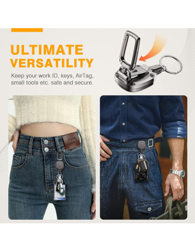 Soporte Retráctil ELV para Llaves e Identificaciones - Metal