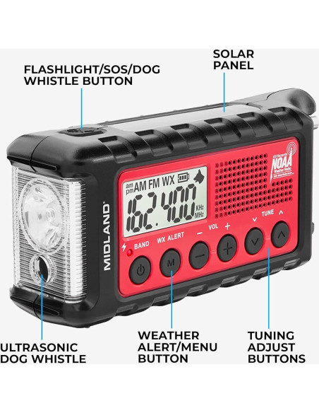 Radio Meteorológica de Emergencia Midland ER310 - SOS, Linterna