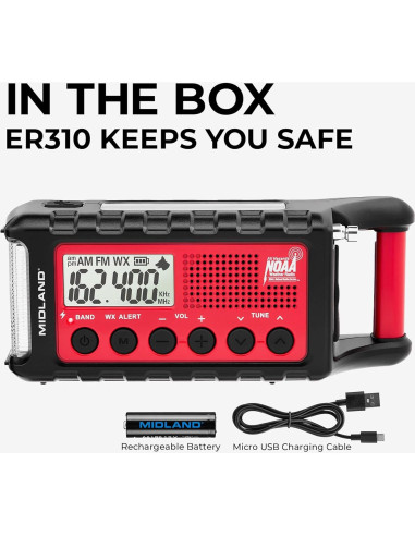 Radio Meteorológica de Emergencia Midland ER310 - SOS, Linterna