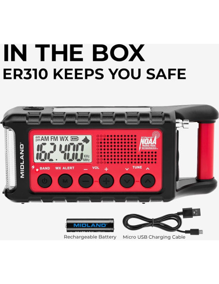 Radio Meteorológica de Emergencia Midland ER310 - SOS, Linterna