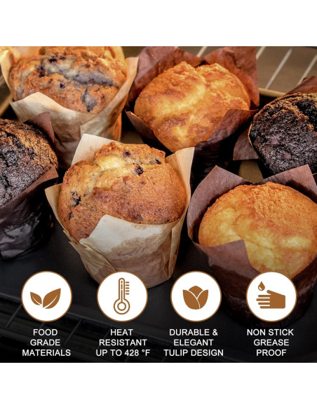 120 Forros de Cupcake Tulipán Neyimqr Papel Pergamino